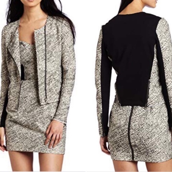 Rebecca Minkoff‎ XS Linen Silk Moto Ponte Ryder Jacket - Picture 1 of 12